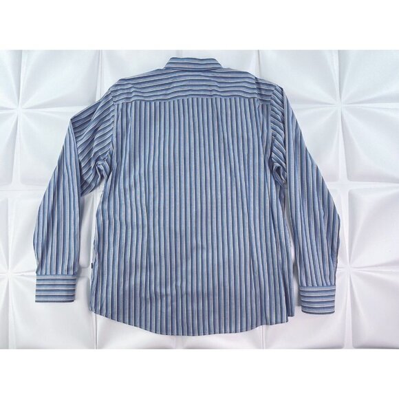 Hugo Boss Men’s Sz XXL Blue Vertical Striped Button Up Front Shirt 2XL Ronny - Picture 5 of 10